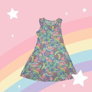 Wonder Nation Vibrant Fruit Print Kids Dress